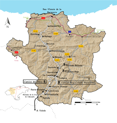 mapa caminos historicos